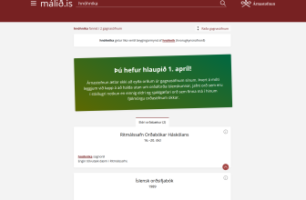 Skjáskot af malid.is þar sem blasa við skilaboð sem segja "Þú hefur hlaupið 1. apríl!"