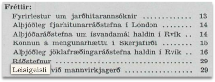 Leisigeisli skrifað með einföldu i í Tímariti verkfræðinga 1970