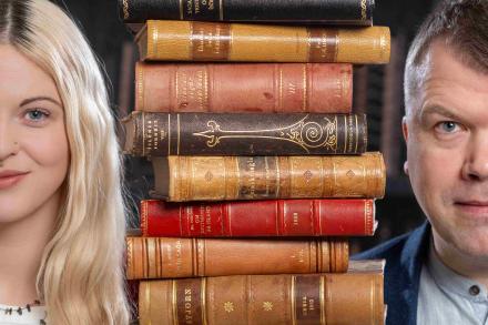 Umsjónarmenn hlaðvarpsins Glælogns: Teresa Dröfn Njarðvík og Hjalti Snær Ægisson.